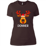 Donner Reindeer Santa Claus Funny Xmas Holiday T-Shirt - Ladies' Boyfriend T-Shirt