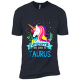 Unicorns are born in Taurus Birthday Rainbow Gift Ladies Custom