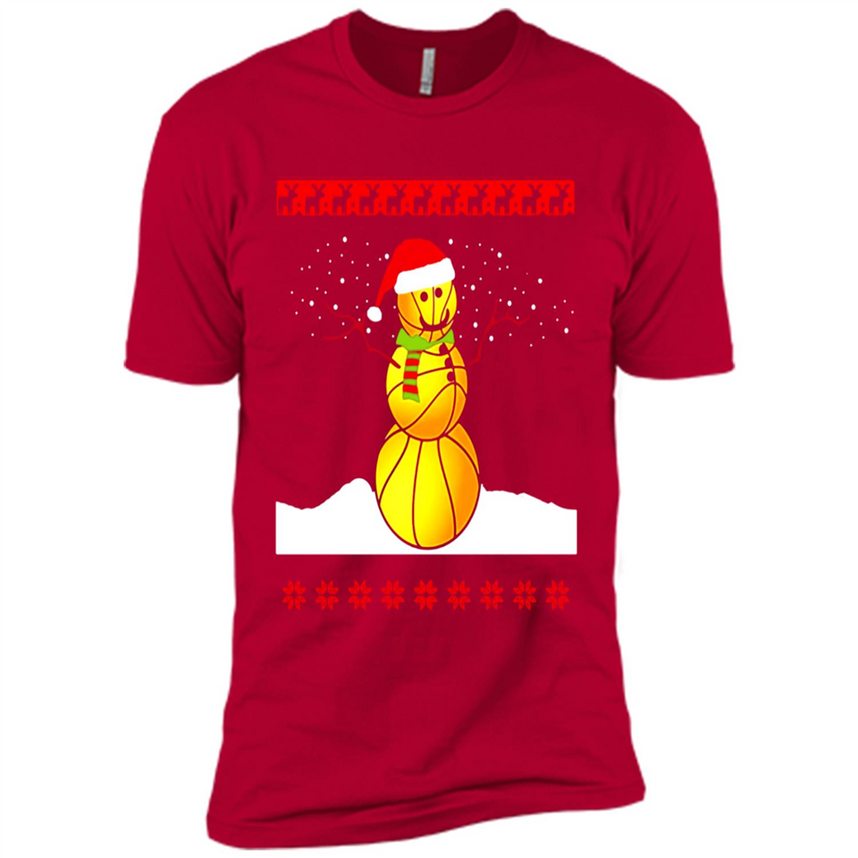 Basketball Santa Funny Christmas - Premium Short Sleeve T-Shirt