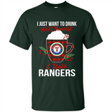 I Just Want To Drink Hot Chocolate & Watch Texas Rangers Ugly Christmas Sweater PINGPONG