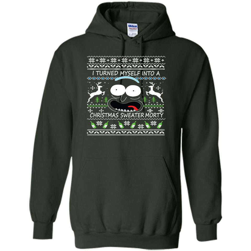 RICK AND MORTY-I TURNED MYSELF INTO A CHRISTMAS SWEATER MORTY UGLY XMAS SWEATER
