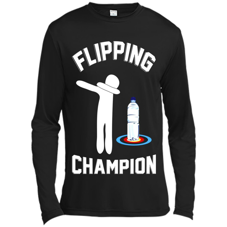 Water Bottle Flipping Tshirt Dabbing Flipping Champion - Canvas Long Sleeve T-Shirt
