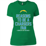 Reasons to be a Los Angeles Chargers Fan Complete List on Back - Ladies' Boyfriend T-Shirt