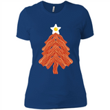 Bacon & Eggs Over Easy Fried Food Breakfast Xmas Tree Foodie - Ladies' Boyfriend T-Shirt