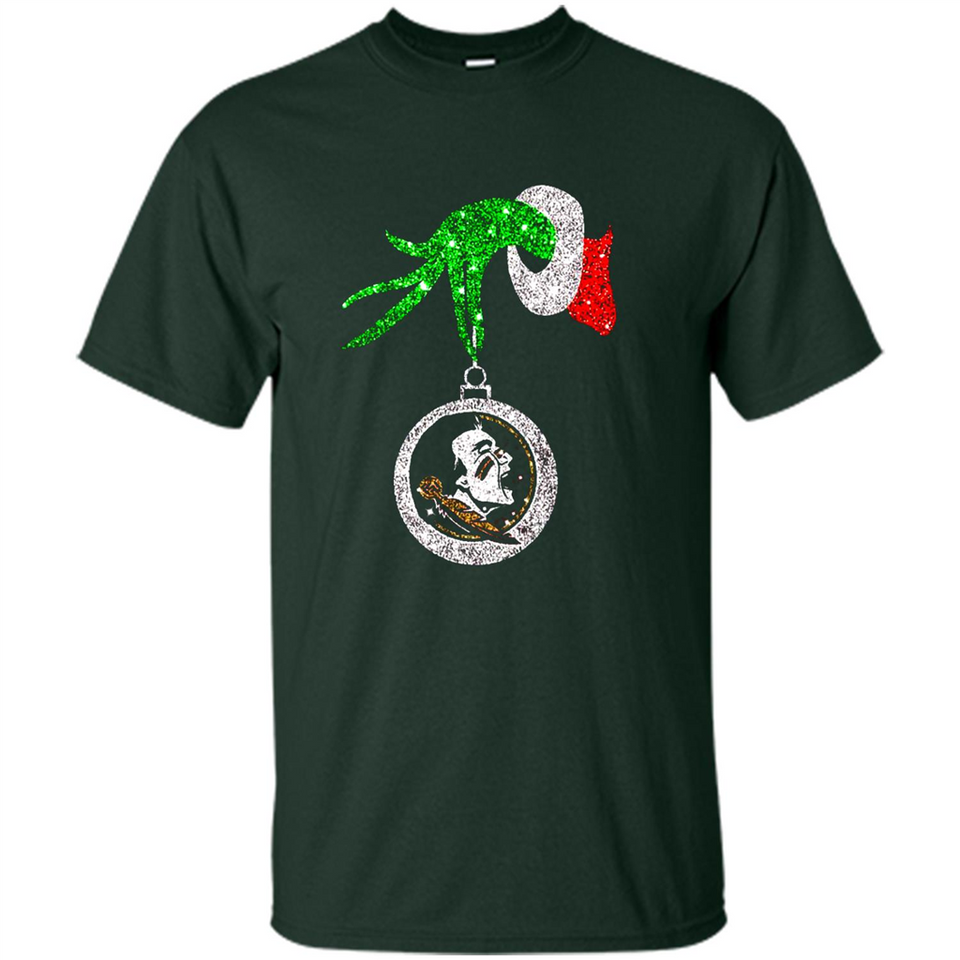 Amazing Florida State Seminoles Glitter Grinch Monogram Ornament Christmas Gift - Shirt