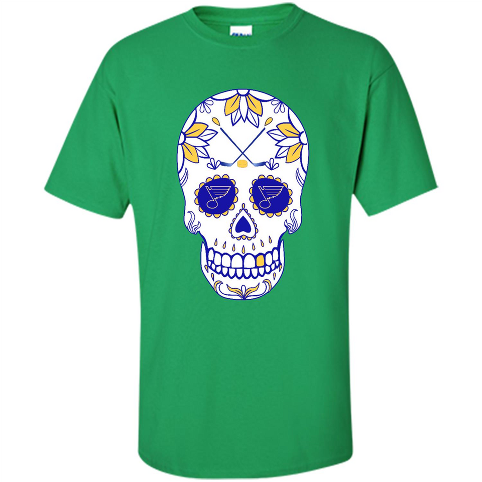 St. Louis Blues Hockey Sugar Skull Day of the Dead