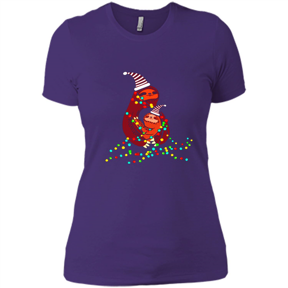 Christmas Lights Sloth Long Sleeve Santa Sloth - Ladies' Boyfriend T-Shirt