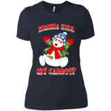 Snowman Wanna Kiss My Carrot Christmas - Ladies' Boyfriend T-Shirt