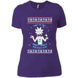 Rick and Morty Time to get Riggity Riggity Wrecked Son Christmas sweater - Ladies' Boyfriend T-Shirt