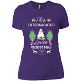 This Exterminator Loves Christmas Tree Shirt with Snowman
