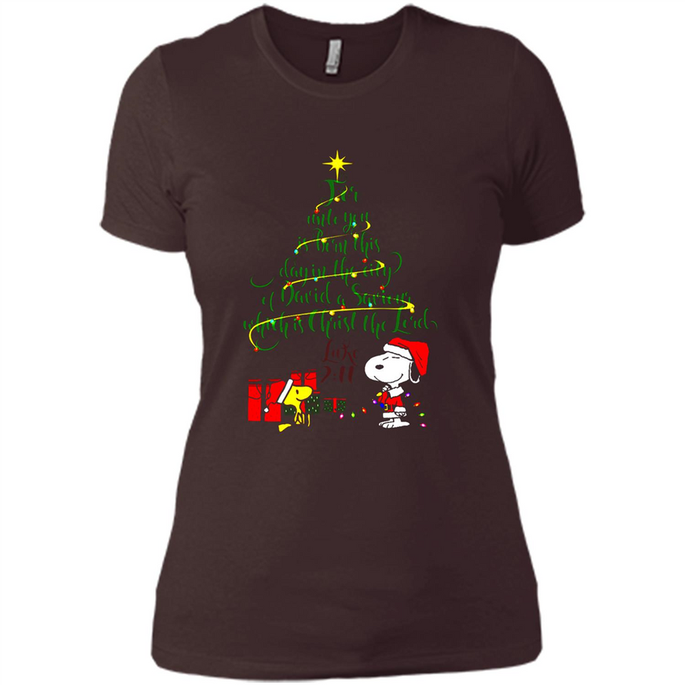 Snoopy Christmas Tree T-Shirt - Ladies' Boyfriend T-Shirt