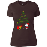 Snoopy Christmas Tree T-Shirt - Ladies' Boyfriend T-Shirt