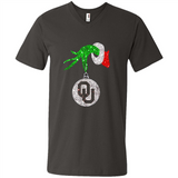 Amazing tee Oklahoma Sooners Glitter Grinch Monogram Ornament Christmas Gift - Men's V-Neck