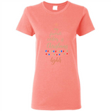 My Favorite Color is Christmas Lights Xmas Sporty T-Shirt - Ladies Short-Sleeve