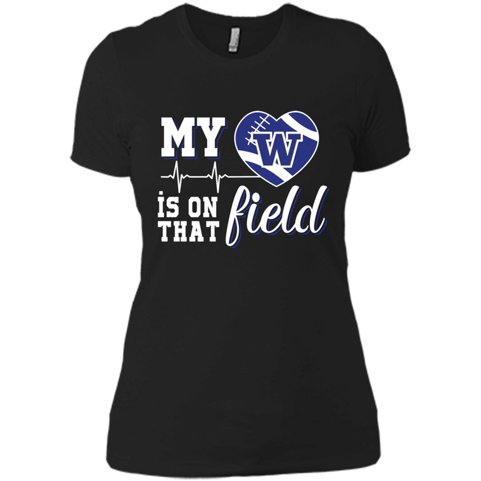 Washington Huskies Football My Heart is on that Field - Ladies' Boyfriend T-Shirt