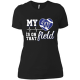 Washington Huskies Football My Heart is on that Field - Ladies' Boyfriend T-Shirt