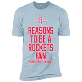 Reasons to be a Houston Rockets Fan Complete List on Back - Premium Short Sleeve T-Shirt