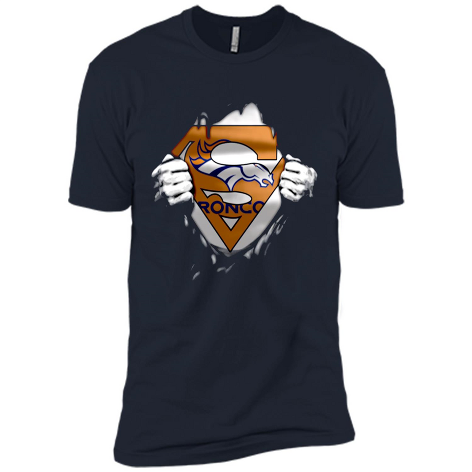 Denver Broncos And Superman Fans - Premium Short Sleeve T-Shirt