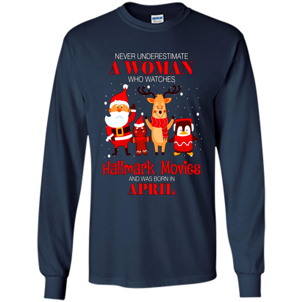 Never Underestimate An April Woman Watches Hallmark Movies Sweatshirt PINGPONG
