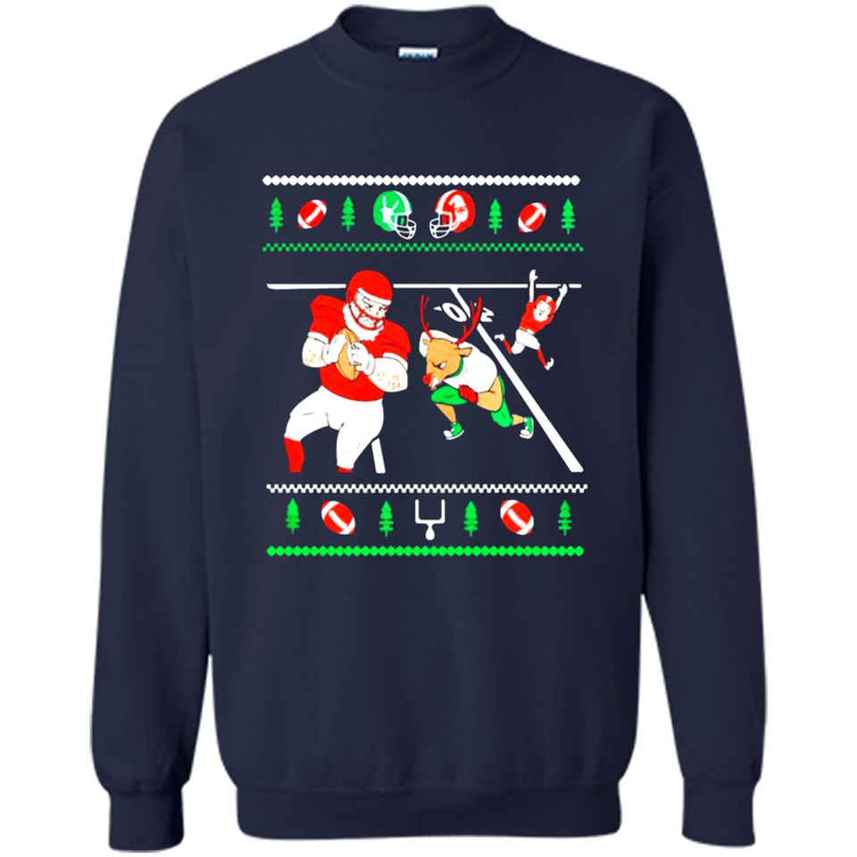 Santa vs Deer Football Ugly Christmas PINGPONG