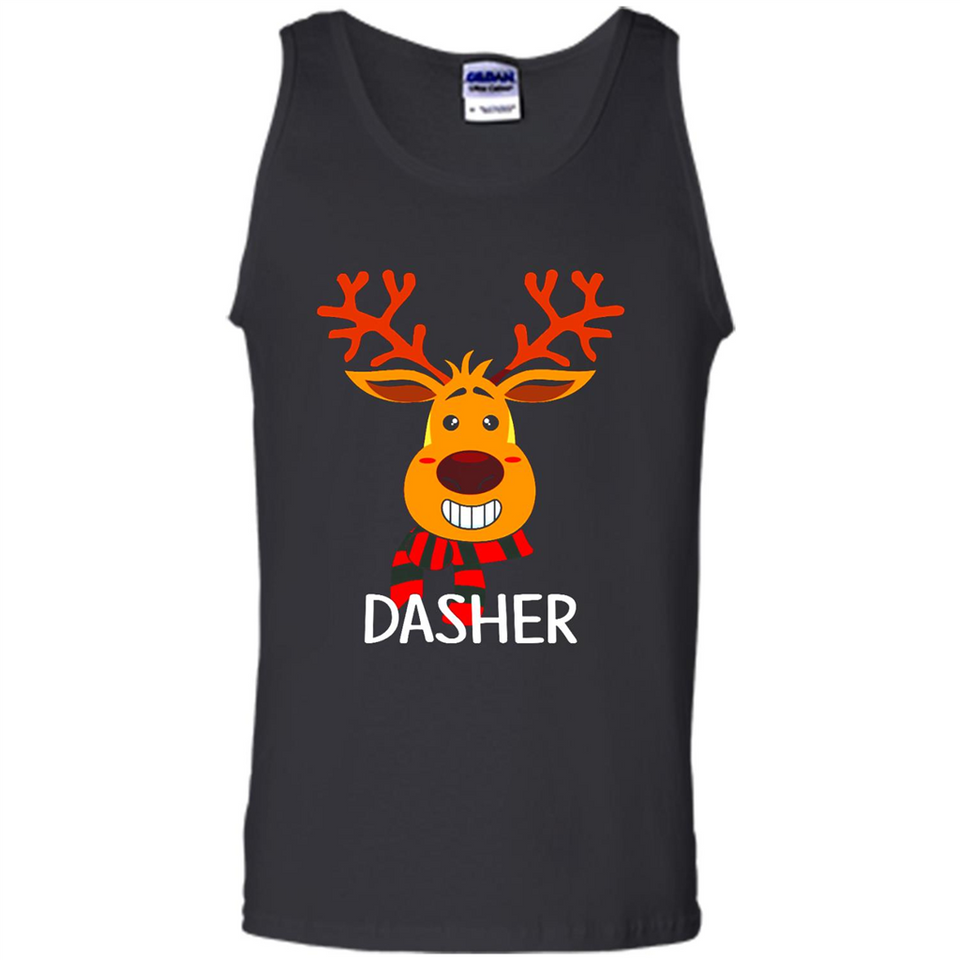 Dasher Reindeer Santa Claus Funny Xmas Holiday T-Shirt - Tank Top