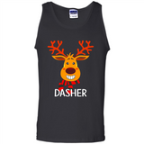 Dasher Reindeer Santa Claus Funny Xmas Holiday T-Shirt - Tank Top