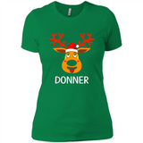 Donner Reindeer Santa Claus Funny Xmas Holiday T-Shirt - Ladies' Boyfriend T-Shirt