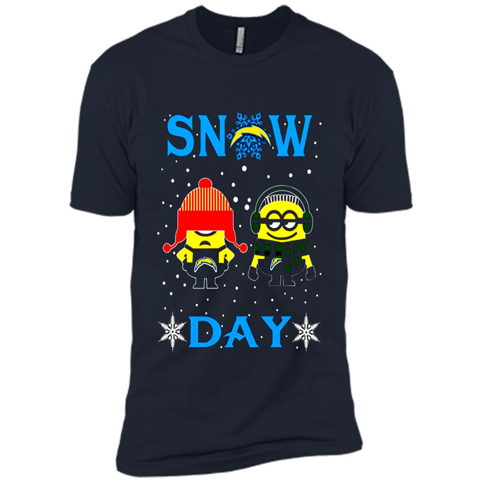Snow Day Shirt For Los Angeles Chargers Vs Minion Fans pingpong