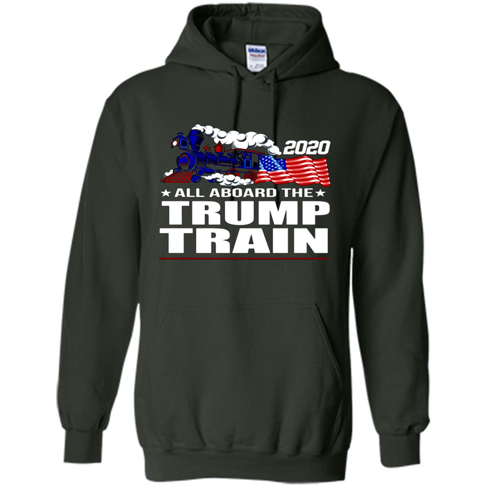All Board The Trump Train 2020 Patriotic U.S Flag pingpong - Hoodie