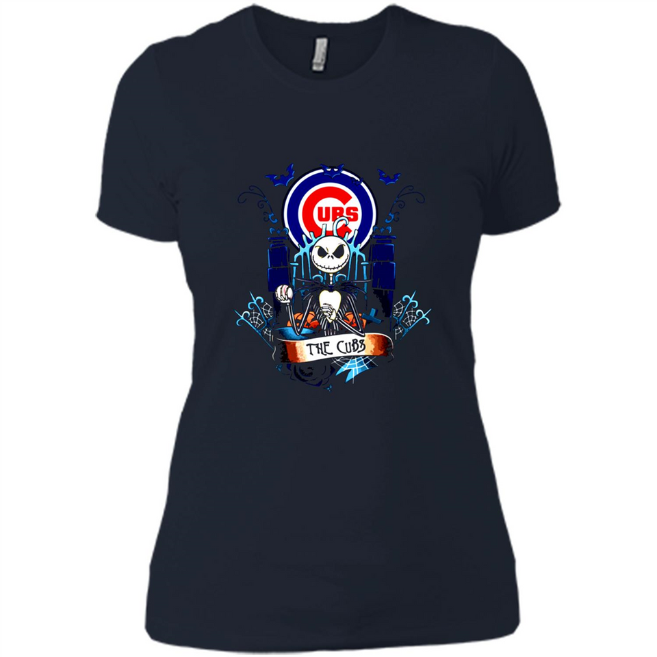Chicago Cubs Halloween The Nightmare Before Christmas - Ladies' Boyfriend T-Shirt