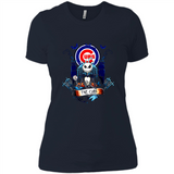 Chicago Cubs Halloween The Nightmare Before Christmas - Ladies' Boyfriend T-Shirt