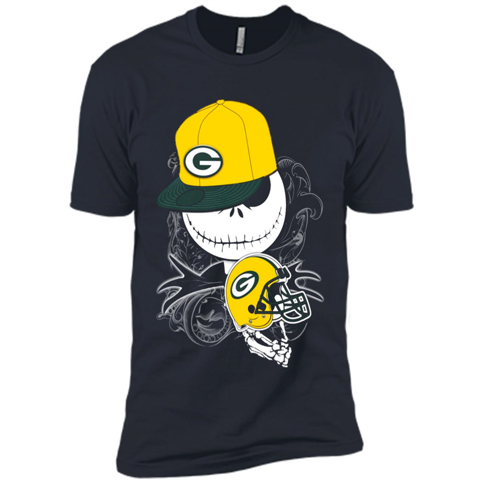 Jack Skellington The Nightmare Before Christmas-Packers Football - Premium Short Sleeve T-Shirt