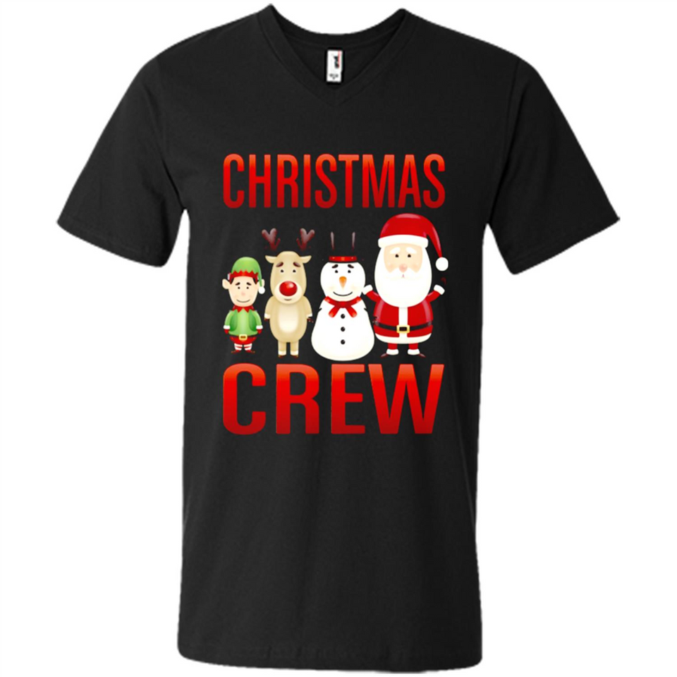 CHRISTMAS CREW Shirt X-mas Santa Snowman Reindeer Elf - Men's V-Neck