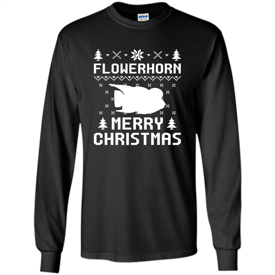 Flowerhorn Christmas T-shirt, Ugly Christmas Sweater - Long Sleeve T-Shirt