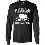 Flowerhorn Christmas T-shirt, Ugly Christmas Sweater - Long Sleeve T-Shirt