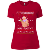 Mrs Slothy Christmas - Ladies' Boyfriend T-Shirt