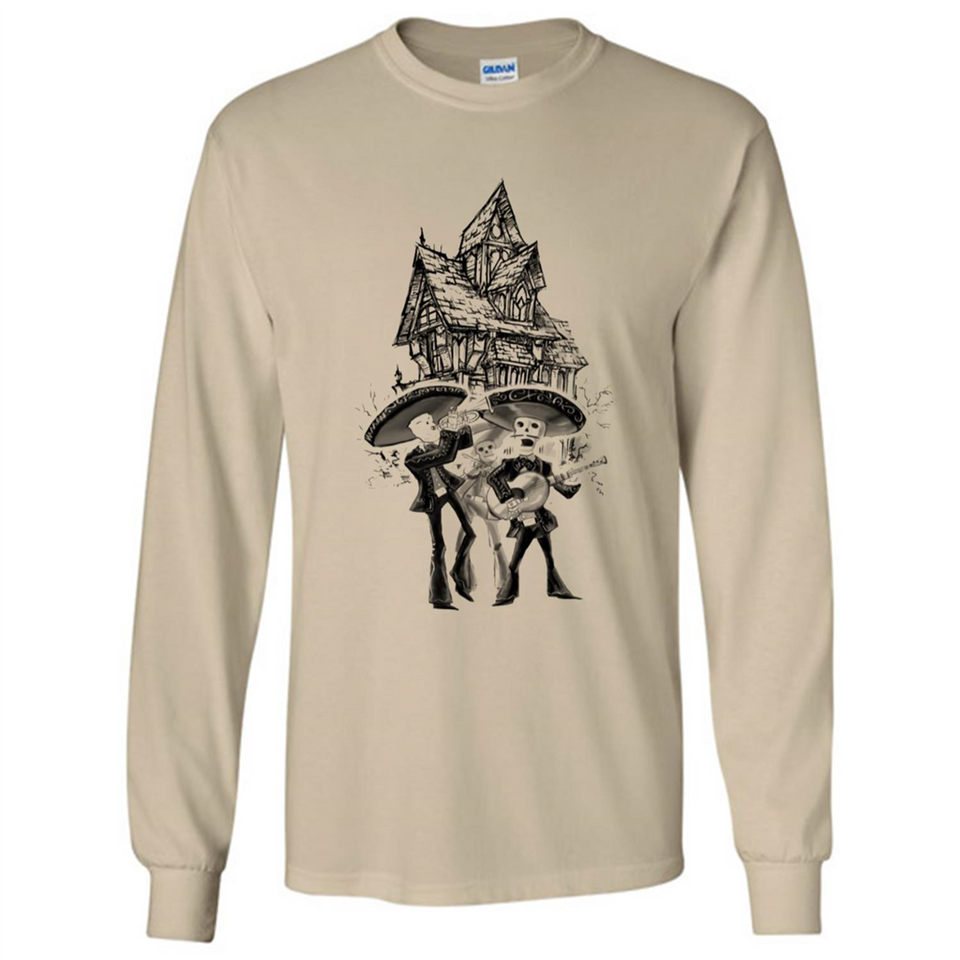 Mariachi Skeleton Shirt Dia De Los Muertos Tequila - Long Sleeve T-Shirt