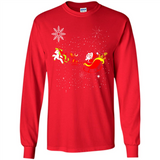 Christmas Unicorn Rudolph and Santa - Long Sleeve T-Shirt