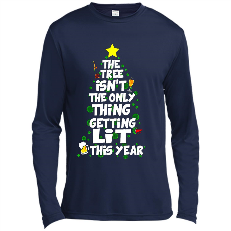 Funny Christmas Tree Drinking Sweatshirt Adult Boozy Festive - Canvas Long Sleeve T-Shirt