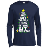 Funny Christmas Tree Drinking Sweatshirt Adult Boozy Festive - Canvas Long Sleeve T-Shirt