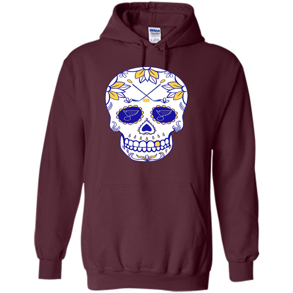 St. Louis Blues Hockey Sugar Skull Day of the Dead