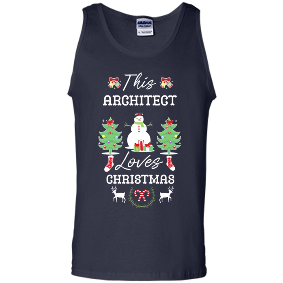This Architect Loves Christmas Tree Shirt with Snowman