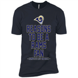 Reasons to be a Los Angeles Rams Fan Complete List on Back - Premium Short Sleeve T-Shirt