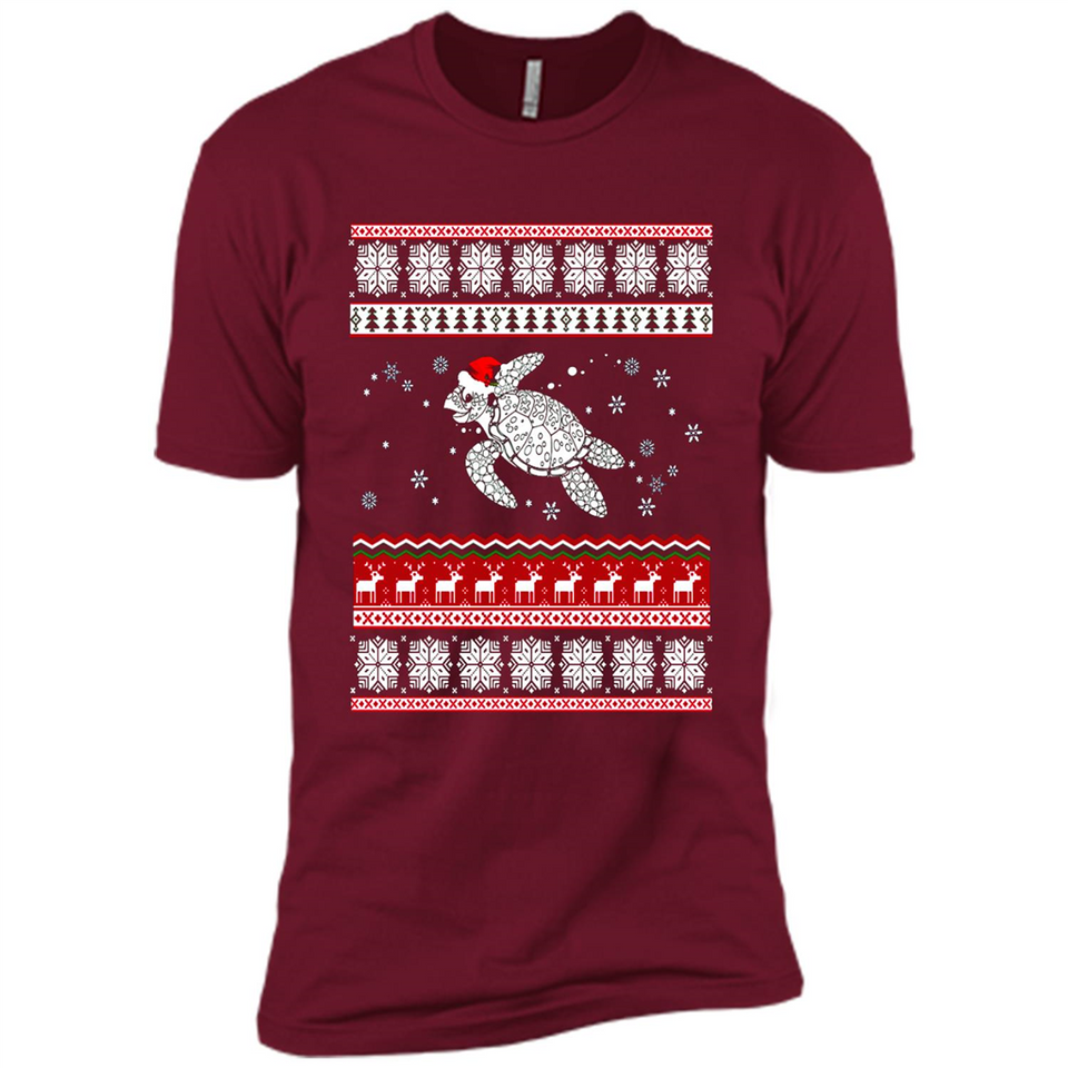 Sea Turtle Ugly Christmas T-Shirt - Premium Short Sleeve T-Shirt