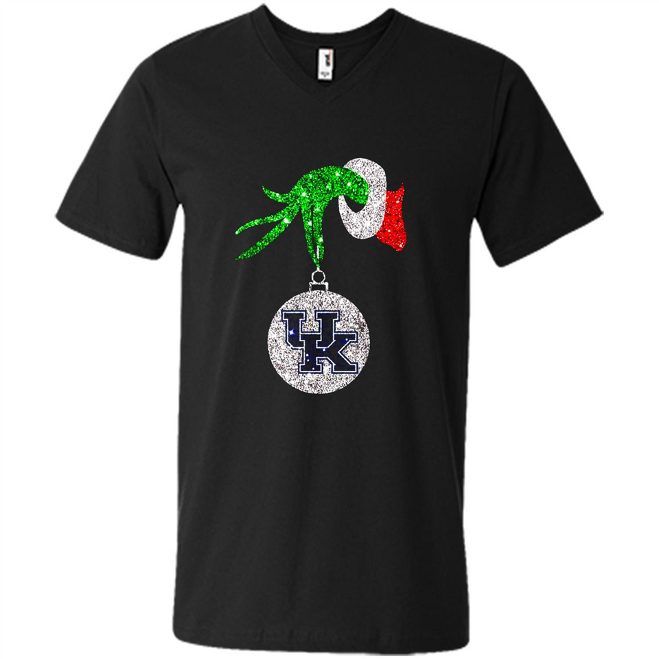 Amazing shirt Kentucky Wildcats Glitter Grinch Monogram Ornament Christmas Gift - Men's V-Neck