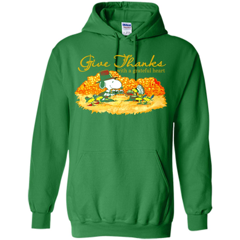 Snoopy Thanksgiving Give Thanks With A Grateful Heart - Hoodie
