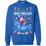 Ugly Christmas Santa Riding Dolphin - Sweatshirt