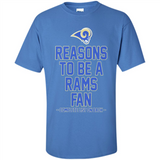 Reasons to be a Los Angeles Rams Fan Complete List on Back - Shirt