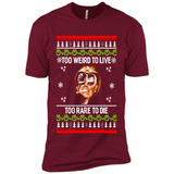 Too weird to live too rare to die Christmas - Premium Short Sleeve T-Shirt