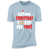 Womens Funny Eating Christmas Cookies For Two Pregnancy - Premium Short Sleeve T-Shirt